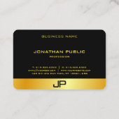 Moderne Mit Monogramm elegante Imitate - Goldvorla Visitenkarte (Rückseite)