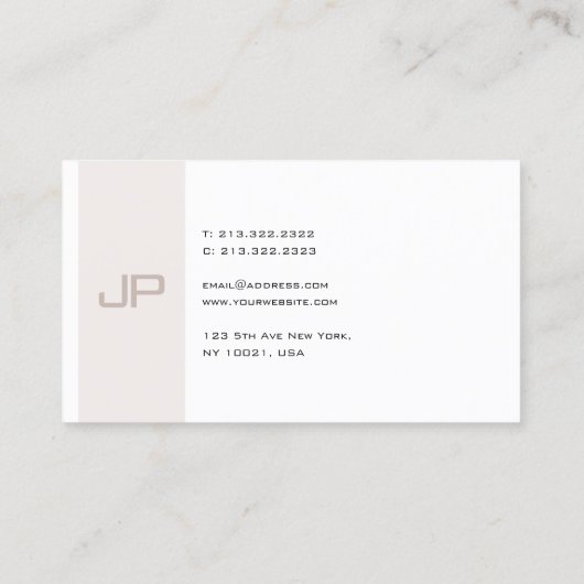Moderne Mit Monogramm Elegante Trendy Einfache Vor Visitenkarte (Rückseite)