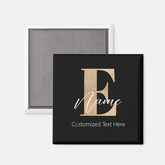 Moderne Mit Monogramm erste E & Name Personal Magnet (Vorderseite/Rückseite)
