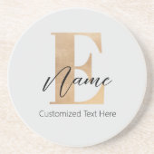 Moderne Mit Monogramm erste E & Name Personalisier Getränkeuntersetzer (Vorne)