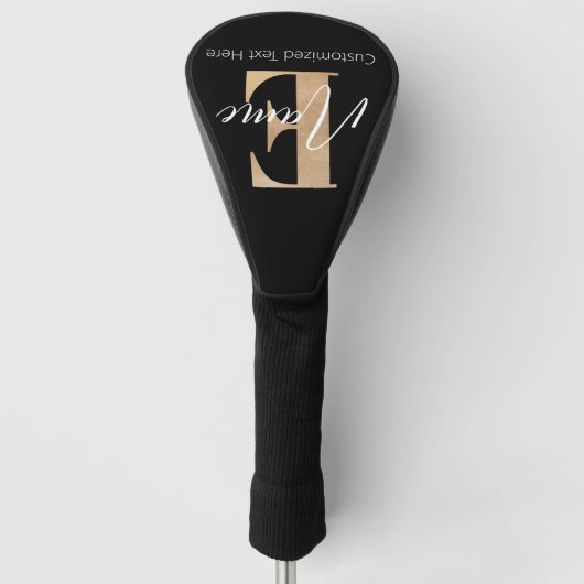 Moderne Mit Monogramm erste E & Name Personalisier Golf Headcover (Vorderseite)