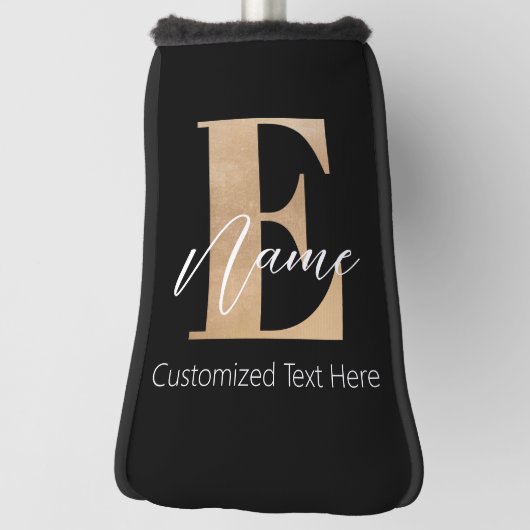 Moderne Mit Monogramm erste E & Name Personalisier Golf Headcover (Rotieren 90)