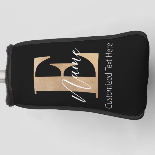 Moderne Mit Monogramm erste E & Name Personalisier Golf Headcover (Vorderseite)