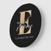Moderne Mit Monogramm erste E & Name Personalisier Große Wanduhr (Winkel)