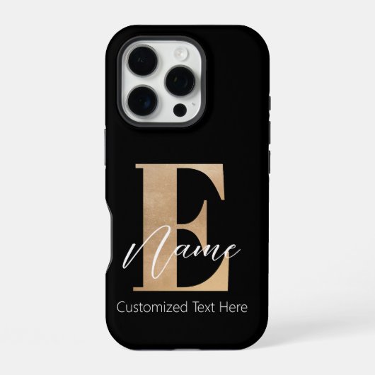 Moderne Mit Monogramm erste E & Name Personalisier iPhone Hülle (Rückseite)