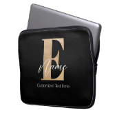 Moderne Mit Monogramm erste E & Name Personalisier Laptopschutzhülle (Vorderseite Links)