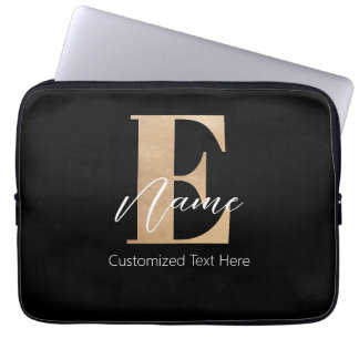 Moderne Mit Monogramm erste E & Name Personalisier Laptopschutzhülle