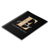 Moderne Mit Monogramm erste E & Name Personalisier Notizblock (Linke Seite)
