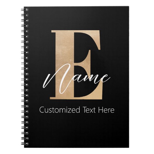 Moderne Mit Monogramm erste E & Name Personalisier Notizblock (Vorderseite)