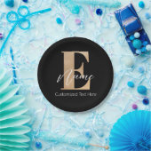 Moderne Mit Monogramm erste E & Name Personalisier Pappteller (Party)