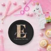 Moderne Mit Monogramm erste E & Name Personalisier Pappteller (Party)