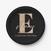 Moderne Mit Monogramm erste E & Name Personalisier Pappteller (Vorderseite)