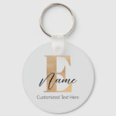 Moderne Mit Monogramm erste E & Name Personalisier Schlüsselanhänger (Vorderseite)
