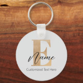 Moderne Mit Monogramm erste E & Name Personalisier Schlüsselanhänger (Vorderseite)