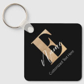 Moderne Mit Monogramm erste E & Name Personalisier Schlüsselanhänger (Vorderseite)