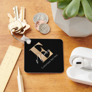 Moderne Mit Monogramm erste E & Name Personalisier Schlüsselanhänger
