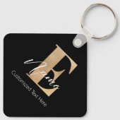 Moderne Mit Monogramm erste E & Name Personalisier Schlüsselanhänger (Rückseite)