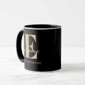 Moderne Mit Monogramm erste E & Name Personalisier Tasse (Vorderseite Links)