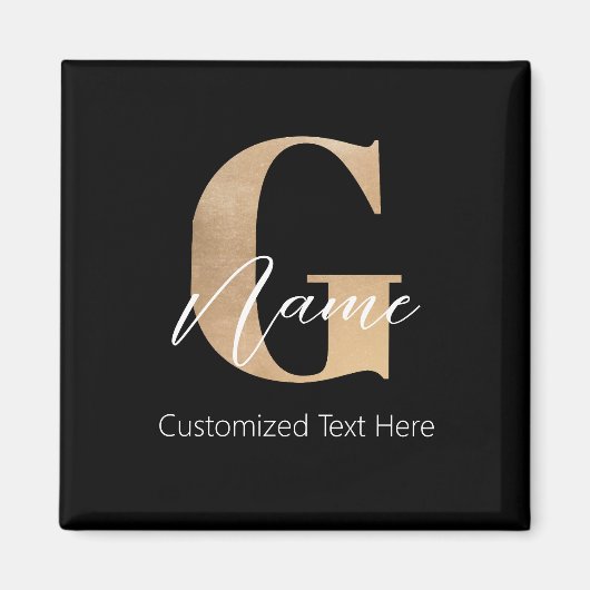 Moderne Mit Monogramm erste G & Name Personal Magnet (Vorne)