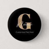 Moderne Mit Monogramm erste G & Name Personalisier Button (Vorderseite)