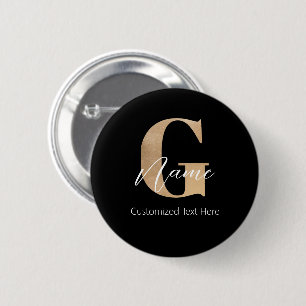 Moderne Mit Monogramm erste G & Name Personalisier Button