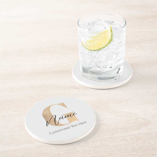 Moderne Mit Monogramm erste G & Name Personalisier Getränkeuntersetzer (Seite)