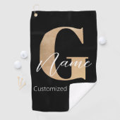 Moderne Mit Monogramm erste G & Name Personalisier Golfhandtuch (Insitu)