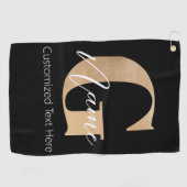 Moderne Mit Monogramm erste G & Name Personalisier Golfhandtuch (Horizontal)
