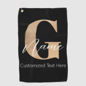 Moderne Mit Monogramm erste G & Name Personalisier Golfhandtuch (Vorderseite)