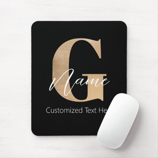 Moderne Mit Monogramm erste G & Name Personalisier Mousepad (Mit Mouse)
