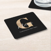Moderne Mit Monogramm erste G & Name Personalisier Rechteckiger Pappuntersetzer (angewinkelt)