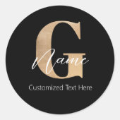 Moderne Mit Monogramm erste G & Name Personalisier Runder Aufkleber (Vorderseite)