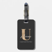 Moderne Mit Monogramm erste U & Name Personalisier Gepäckanhänger (Rückseite vertikal)
