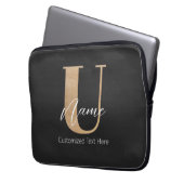 Moderne Mit Monogramm erste U & Name Personalisier Laptopschutzhülle (Vorderseite Links)