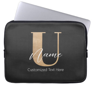 Moderne Mit Monogramm erste U & Name Personalisier Laptopschutzhülle