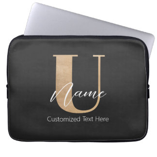 Moderne Mit Monogramm erste U & Name Personalisier Laptopschutzhülle