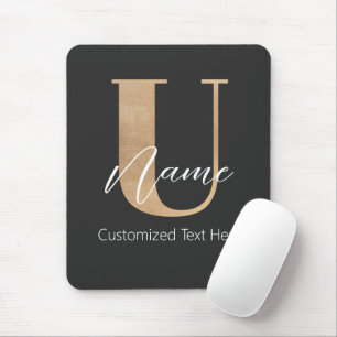 Moderne Mit Monogramm erste U & Name Personalisier Mousepad