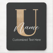 Moderne Mit Monogramm erste U & Name Personalisier Mousepad (Vorne)