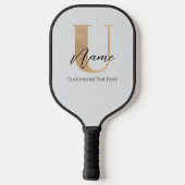 Moderne Mit Monogramm erste U & Name Personalisier Pickleball Schläger (Rückseite)
