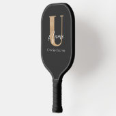 Moderne Mit Monogramm erste U & Name Personalisier Pickleball Schläger (Links)