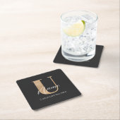 Moderne Mit Monogramm erste U & Name Personalisier Rechteckiger Pappuntersetzer (Vor Ort)