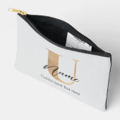 Moderne Mit Monogramm erste U & Name Personalisier Zubehörtasche (Offen)
