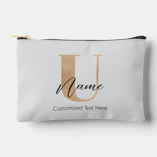 Moderne Mit Monogramm erste U & Name Personalisier Zubehörtasche (Vorderseite)