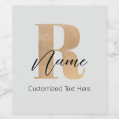 Moderne Mit Monogramm Erstforschung und Name Perso Weinetikett (Einzelnes Label)