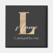 Moderne Mit Monogramm Erstklassigkeit Magnet (Vorne)