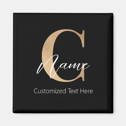 Moderne Mit Monogramm Erstklassigkeit Magnet (Vorne)