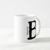 Moderne Mit Monogramm Erstklassigkeit & Name Kaffe Kaffeetasse (VorderseiteRechts)