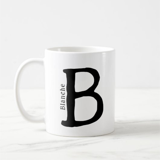 Moderne Mit Monogramm Erstklassigkeit & Name Kaffe Kaffeetasse (Links)
