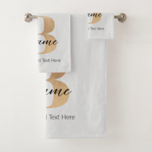 Moderne Mit Monogramm Erstklassigkeit Personalisie Badhandtuch Set