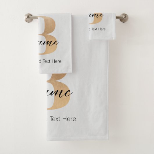 Moderne Mit Monogramm Erstklassigkeit Personalisie Badhandtuch Set (Insitu)